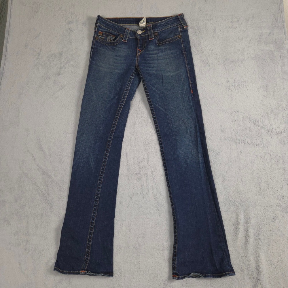 True Religion Gina Jeans Womens 29 Blue Good Bootcut Low Rise Dark Wash Denim